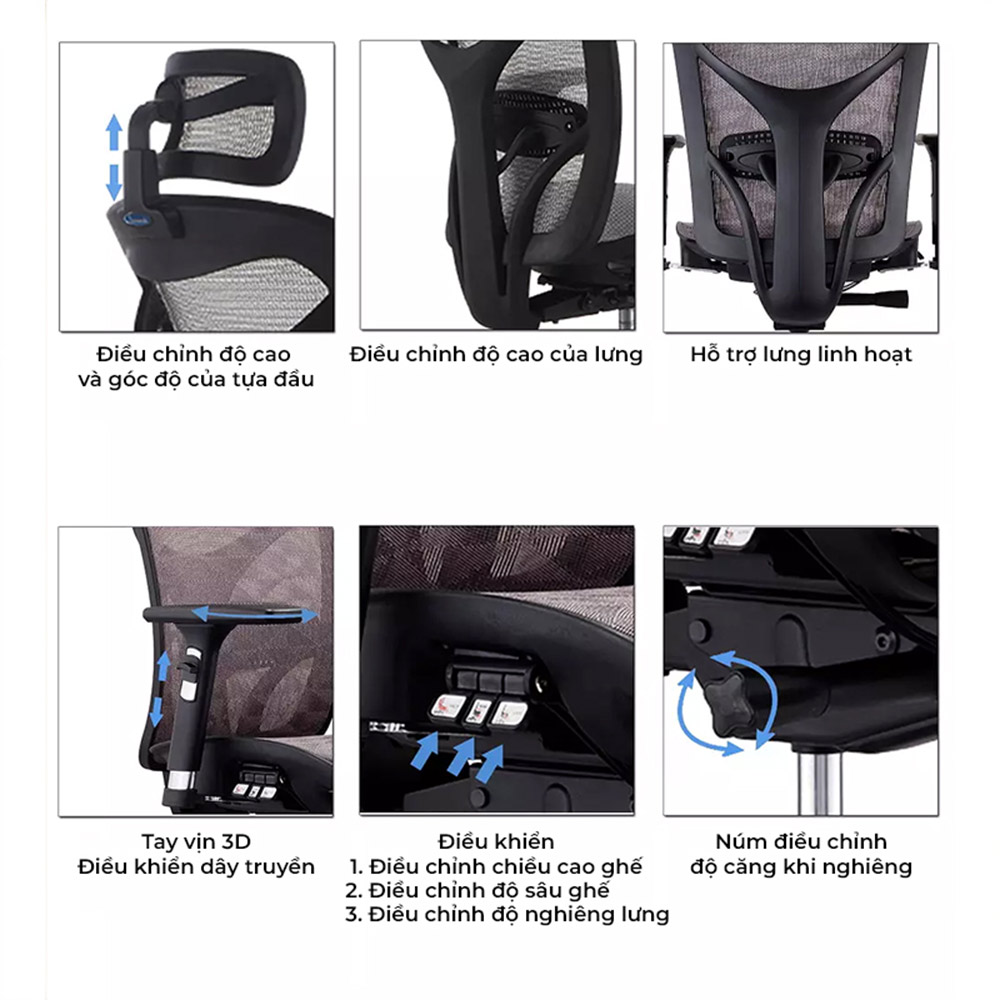 ghế văn phòng ganos oc601a