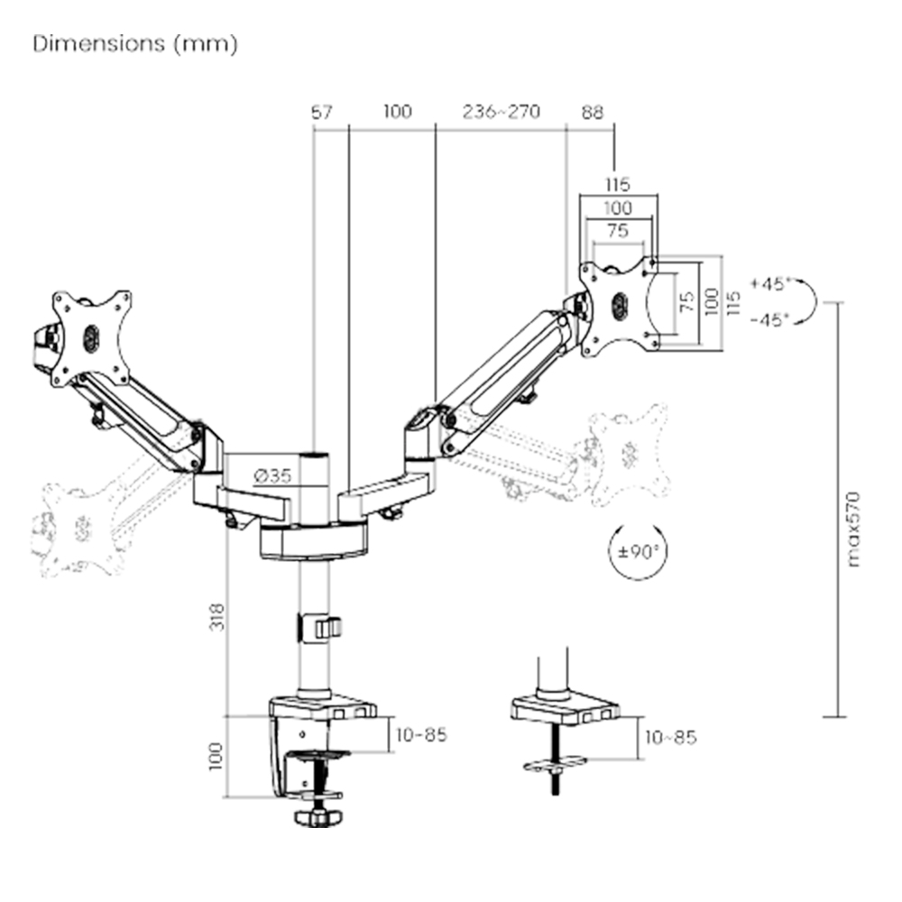 monitor arm lumi ma47-c024n