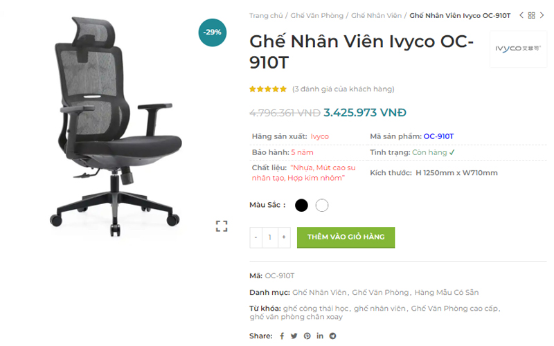 ghế văn phòng giá rẻ tphcm