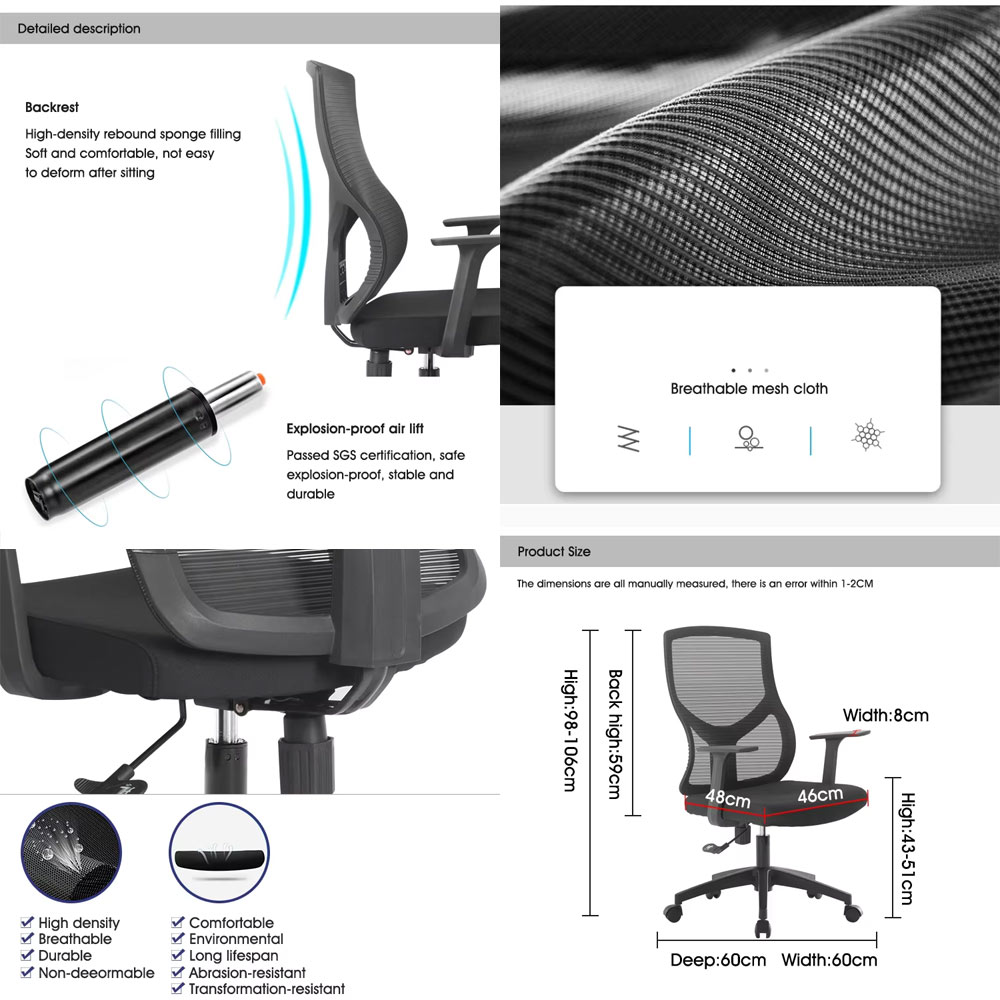 ghế nhân viên nabses 1546b