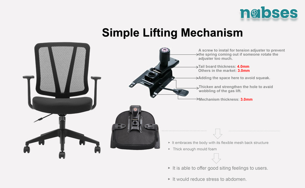 ghế nhân viên nabses t-081a-1