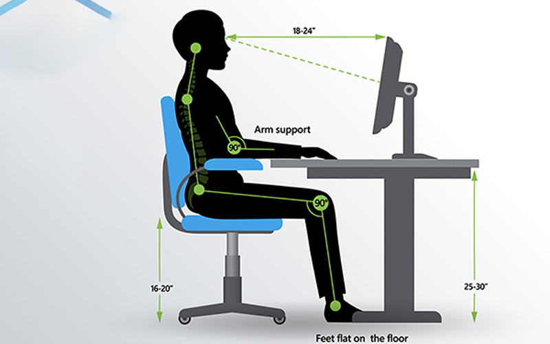 kích thước ghế làm việc