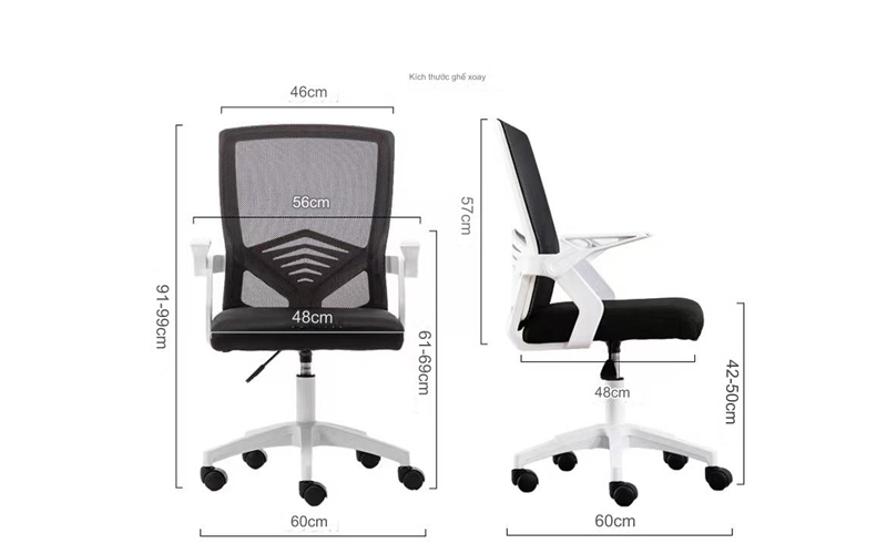 kích thước ghế làm việc