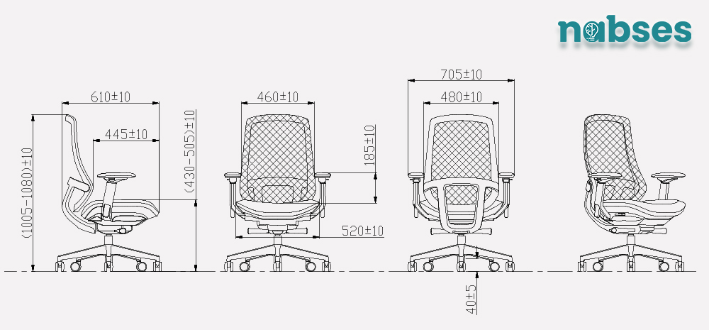 ghế nhân viên nabses ch-530b