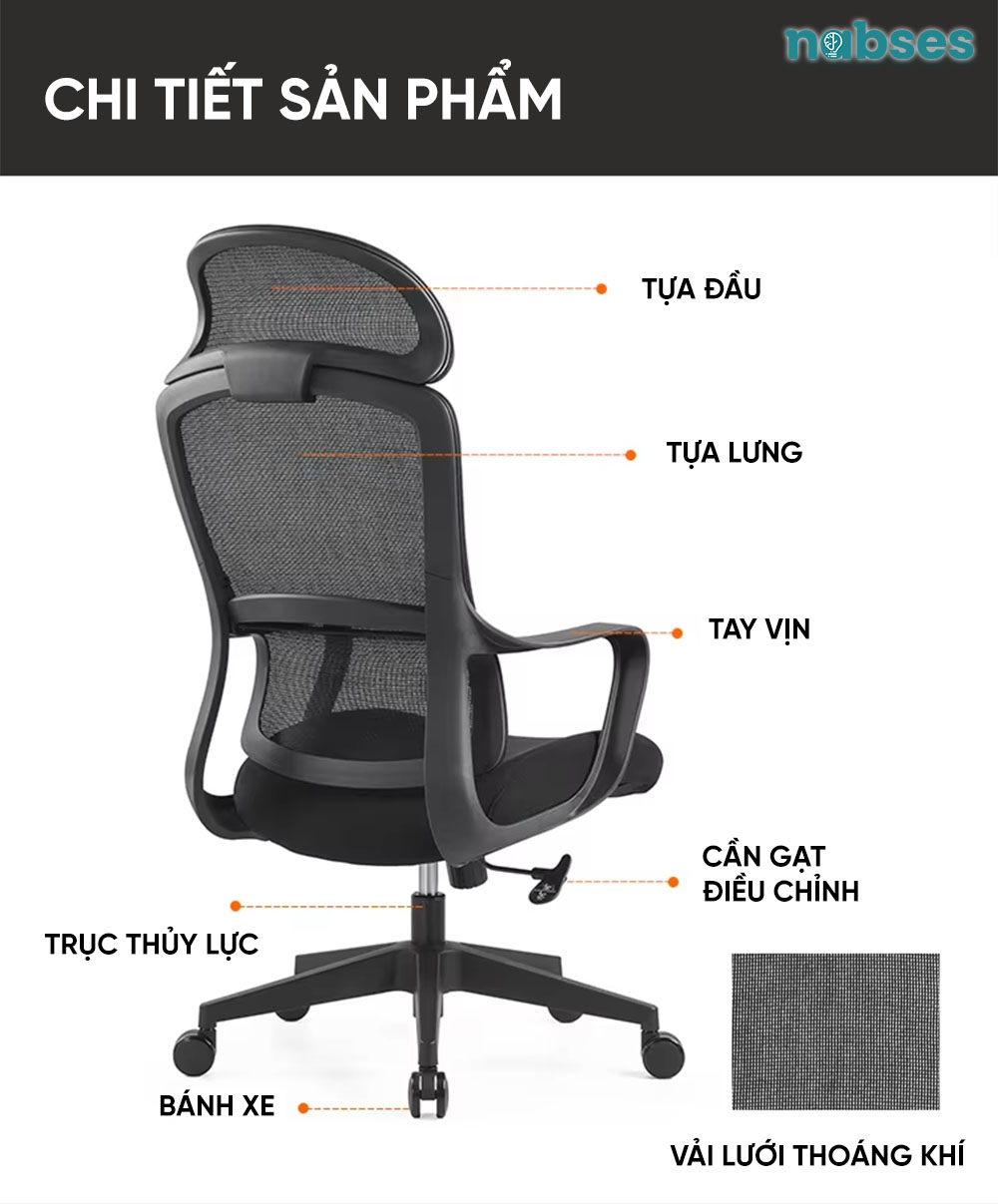 ghế nhân viên nabses ym99